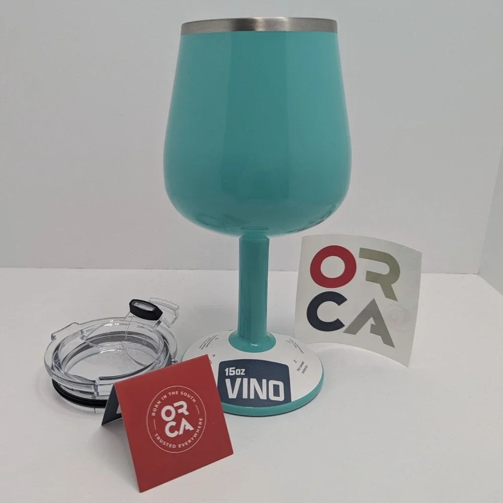 ORCA Vino Seafoam 15oz Insulated Stainless Steel Wine Cup w/ Lid Dishwasher Safe